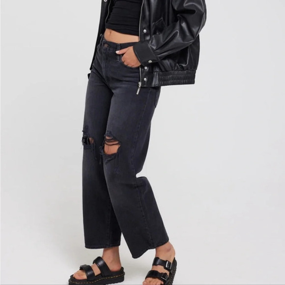 Levi's Baggy Dad in Rake It Up Black Distressed Jeans Size 24 - Picture 3 of 6